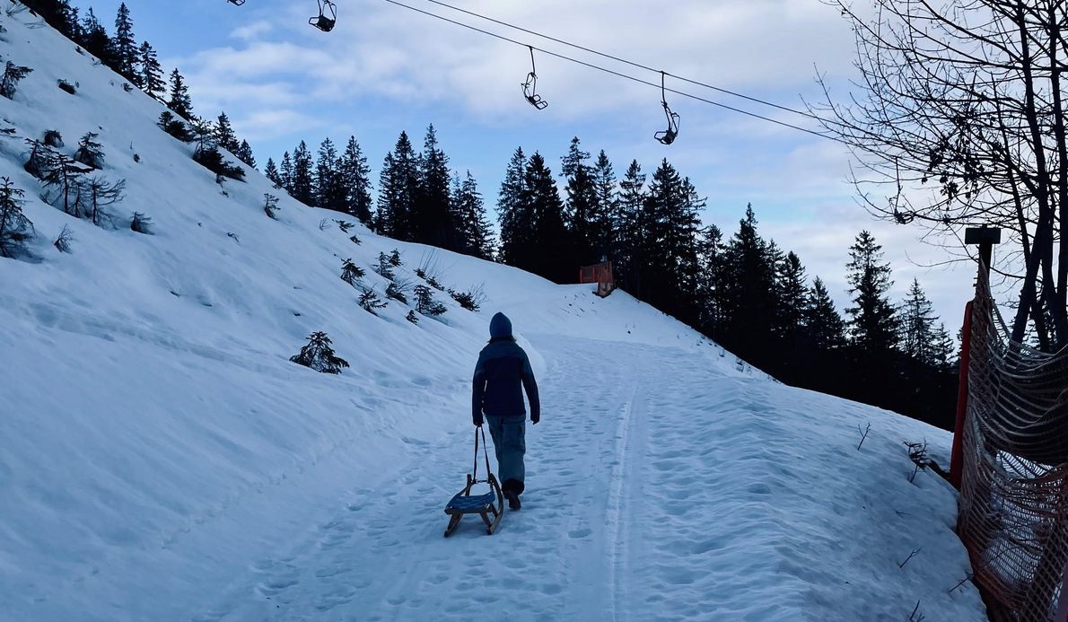 Schlittenfahren im Tannheimer Tal